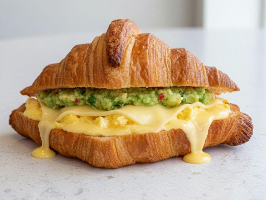 Croissant œuf brouillé, fromage & avocat